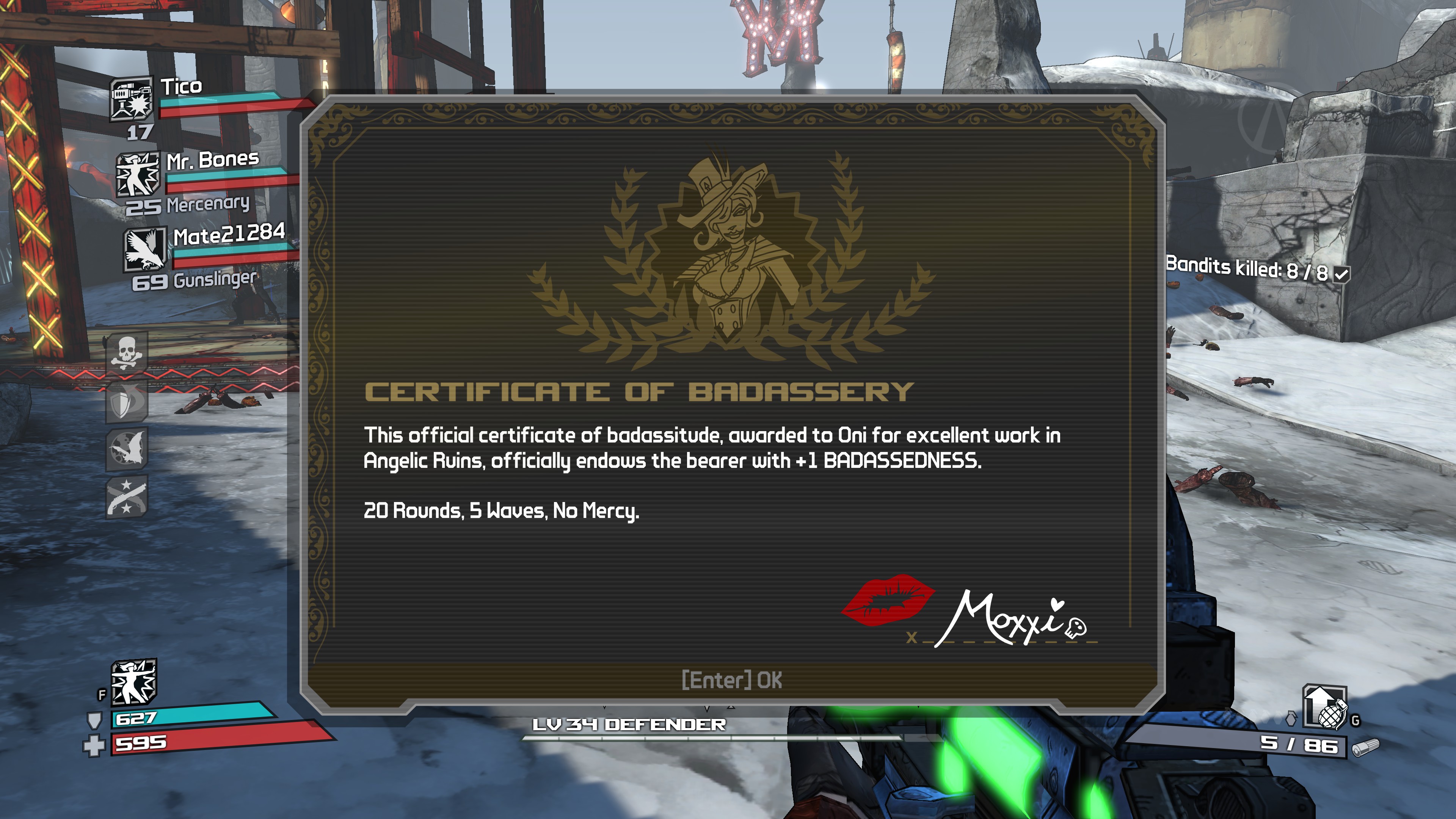 Borderlands 1 Badassery Certificate