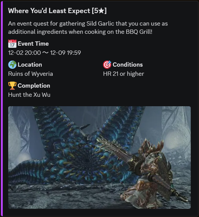Discord Event Info Embed